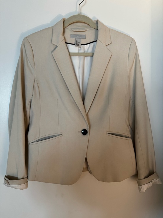 Jackets & Blazers - Women's Single-Button Beige Blazer